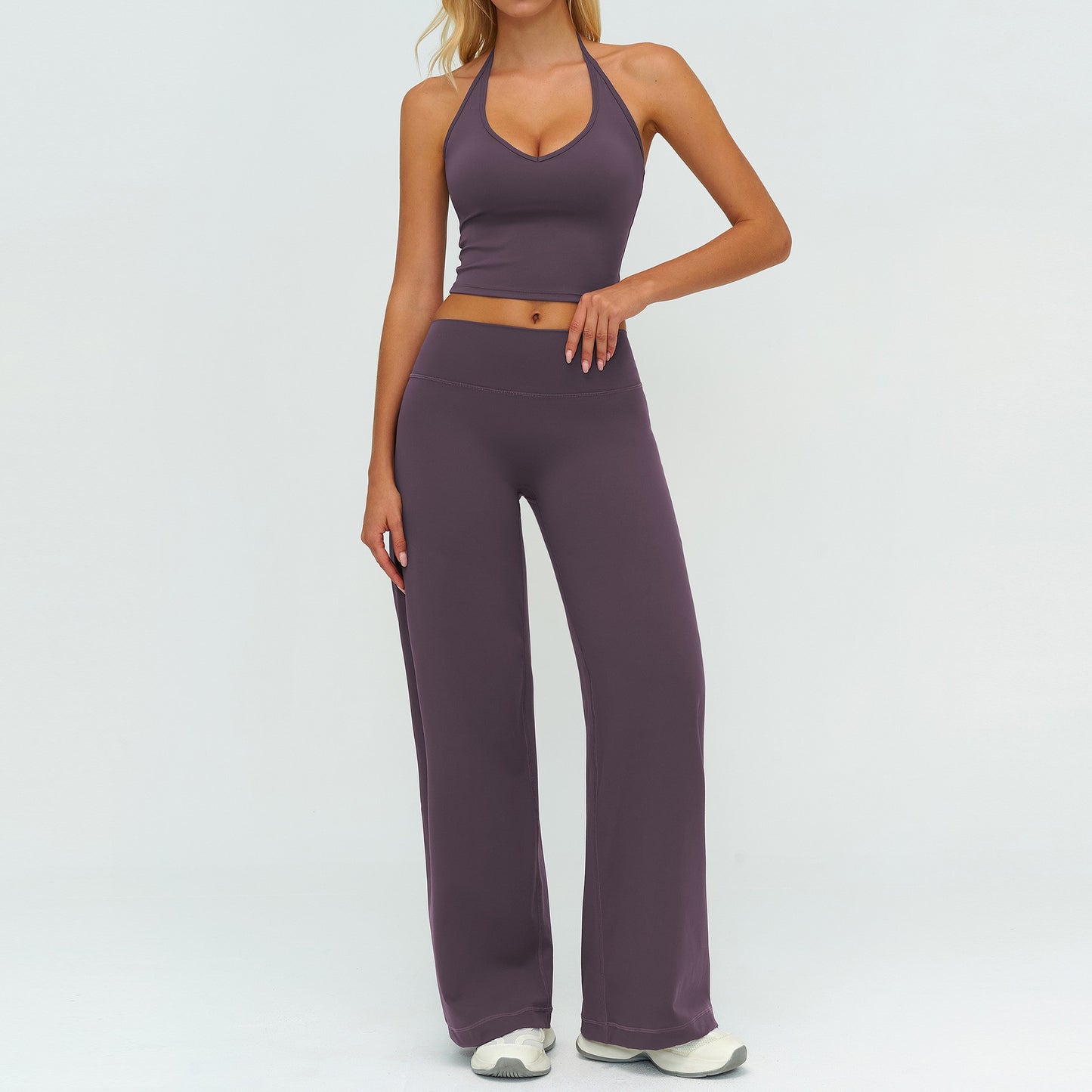 Womens Loose Fit Yoga Set Long Sleeve Outfit