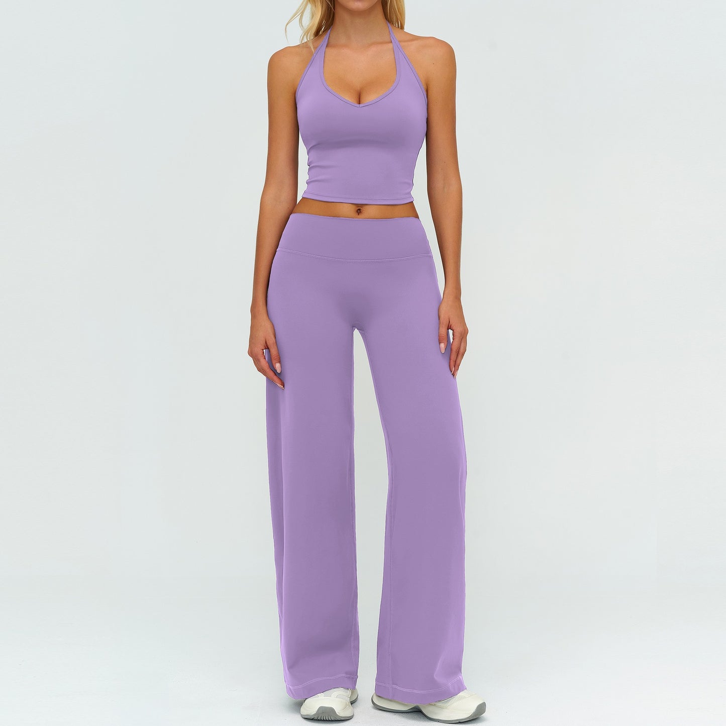 Womens Loose Fit Yoga Set Long Sleeve Outfit