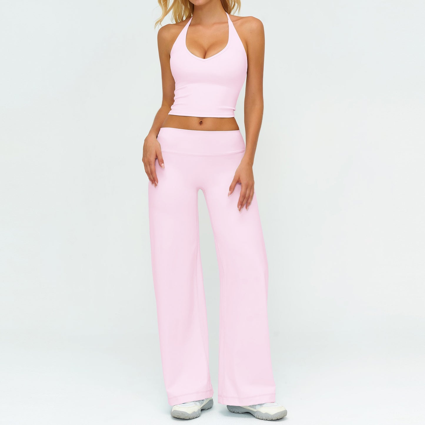 Womens Loose Fit Yoga Set Long Sleeve Outfit