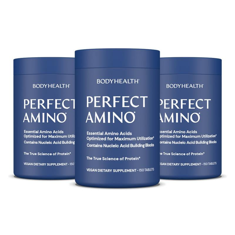 BODYHEALTH Perfect Amino Tablets - Essential Amino Acids for Optimal Health & Muscle Recovery - Vegan Gluten-Free Dairy-Free Soy-Free Msg-Free Artificial Sweetener-Free Supplement Drink Mix Collagen Fitness Supplement - Healthcare