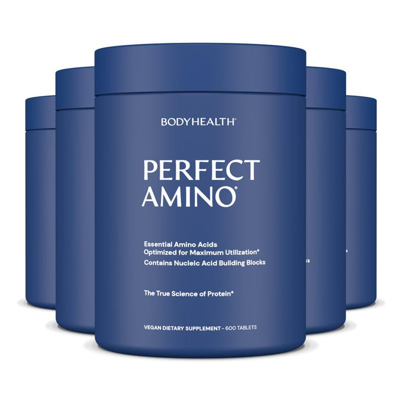 BODYHEALTH Perfect Amino Tablets - Essential Amino Acids for Optimal Health & Muscle Recovery - Vegan Gluten-Free Dairy-Free Soy-Free Msg-Free Artificial Sweetener-Free Supplement Drink Mix Collagen Fitness Supplement - Healthcare