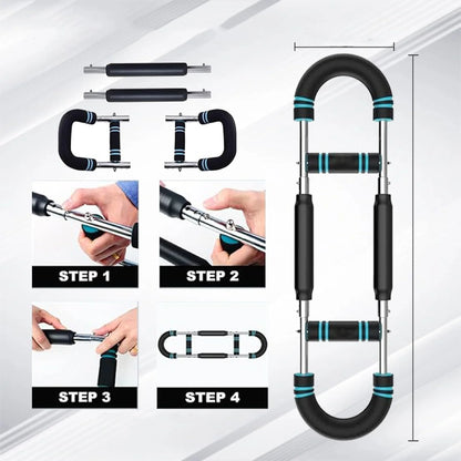 Adjustable Arm Trainer with Detachable Chest Expander and Resistance Bands for Upper Body Strength Training - Home Gym Equipment