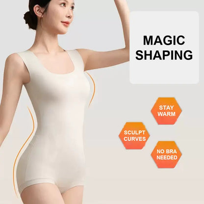Women'S Tummy Control Boyshort Shapewear Bodysuit with Built-In Bra, Wide Straps, Butt-Lifting Design and Easy Bathroom Access