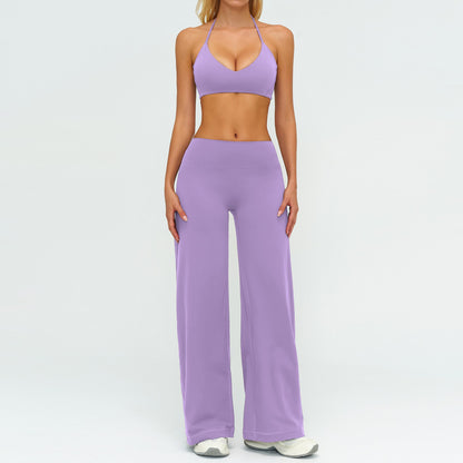Womens Loose Fit Yoga Set Long Sleeve Outfit